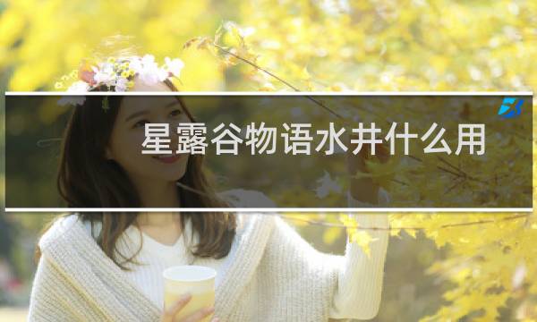 星露谷物语水井什么用