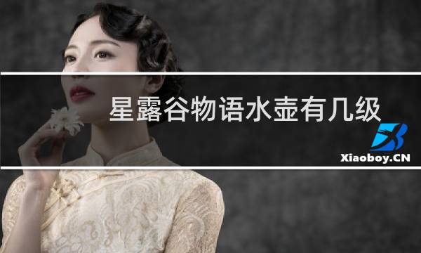 星露谷物语水壶有几级