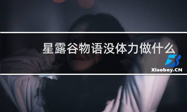 星露谷物语没体力做什么