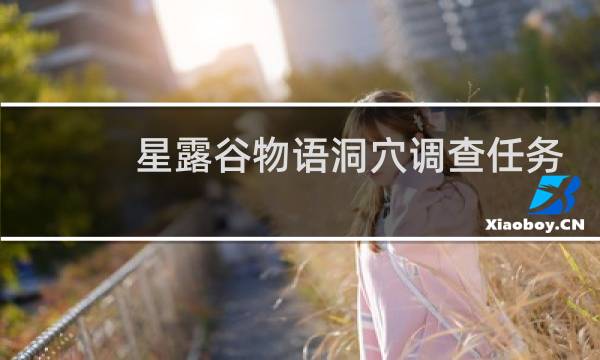 星露谷物语洞穴调查任务