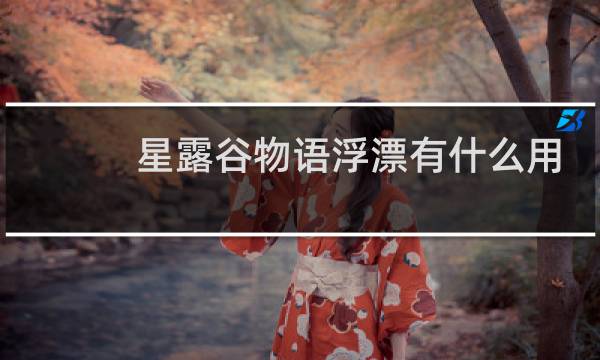 星露谷物语浮漂有什么用