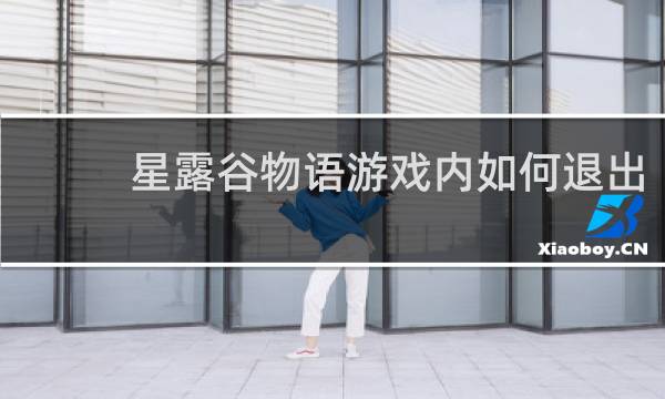 星露谷物语游戏内如何退出