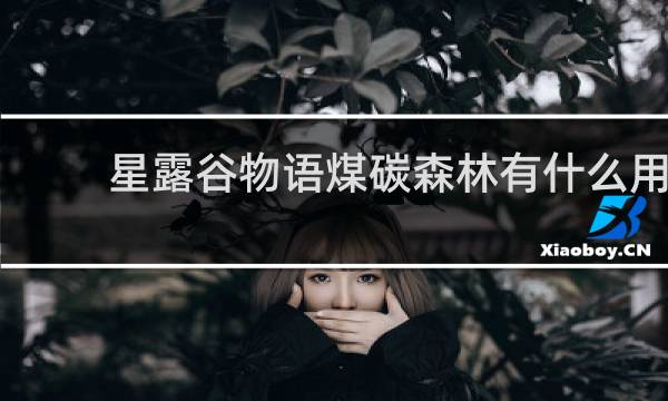 星露谷物语煤碳森林有什么用