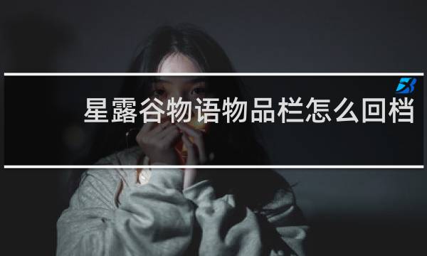 星露谷物语物品栏怎么回档