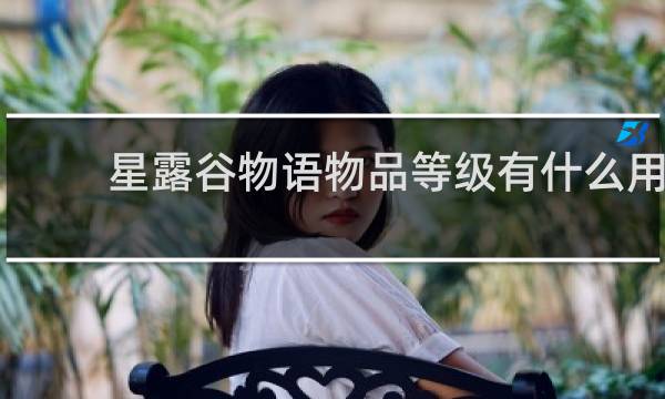 星露谷物语物品等级有什么用