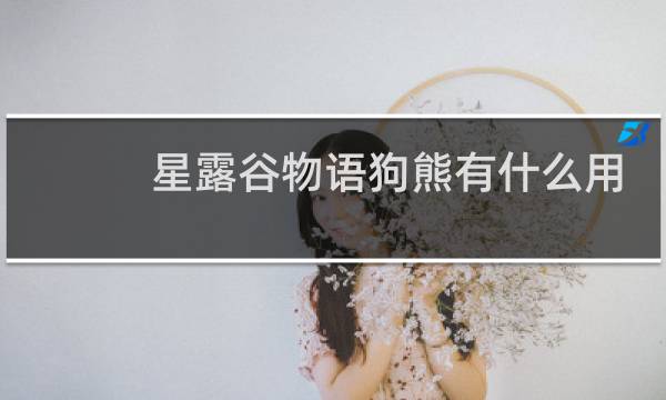 星露谷物语狗熊有什么用