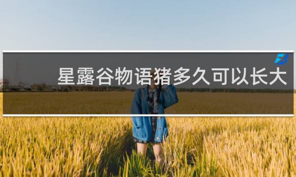 星露谷物语猪多久可以长大