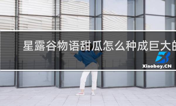 星露谷物语甜瓜怎么种成巨大的