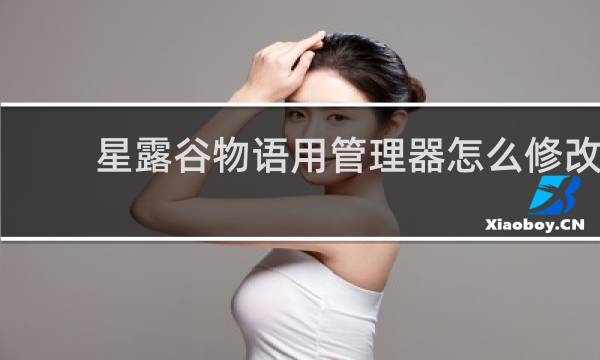 星露谷物语用管理器怎么修改