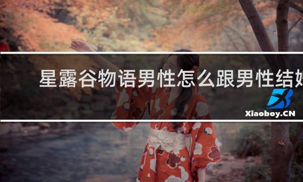星露谷物语男性怎么跟男性结婚