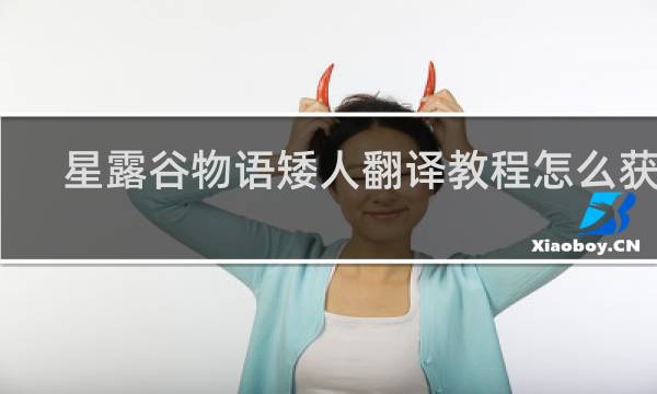 星露谷物语矮人翻译教程怎么获得