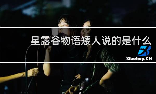 星露谷物语矮人说的是什么