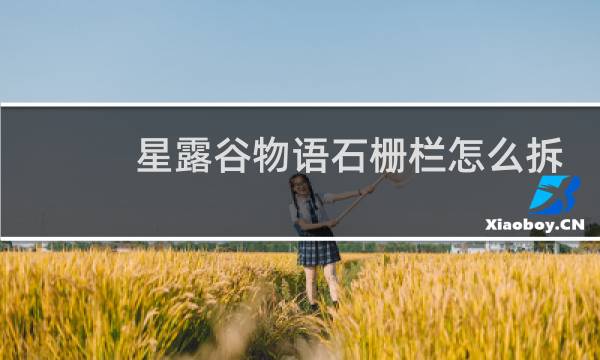 星露谷物语石栅栏怎么拆