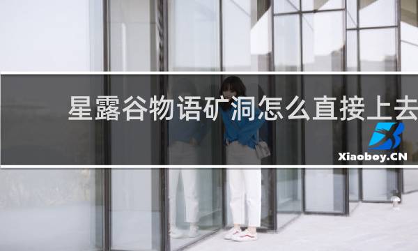 星露谷物语矿洞怎么直接上去
