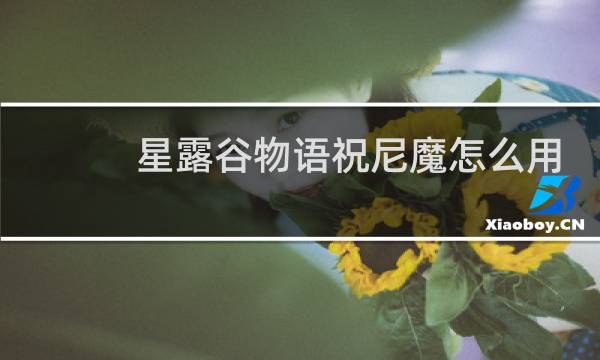 星露谷物语祝尼魔怎么用