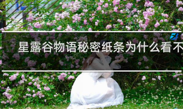 星露谷物语秘密纸条为什么看不了