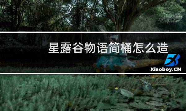 星露谷物语简桶怎么造