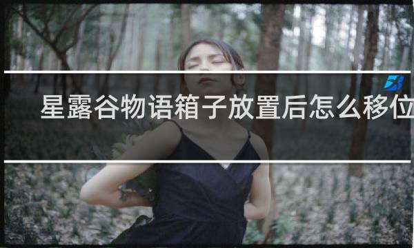 星露谷物语箱子放置后怎么移位置