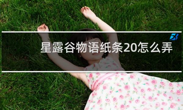 星露谷物语纸条20怎么弄
