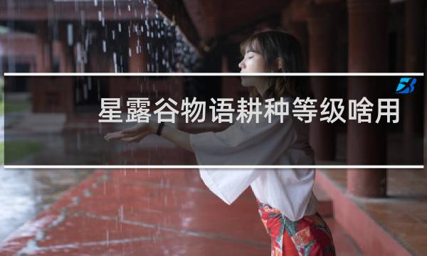 星露谷物语耕种等级啥用