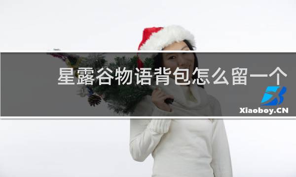 星露谷物语背包怎么留一个