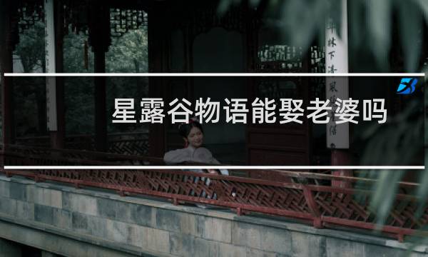 星露谷物语能娶老婆吗