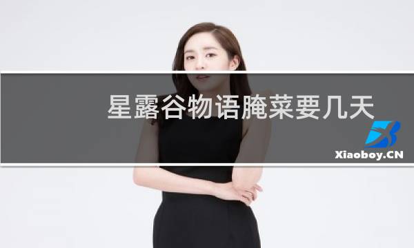 星露谷物语腌菜要几天