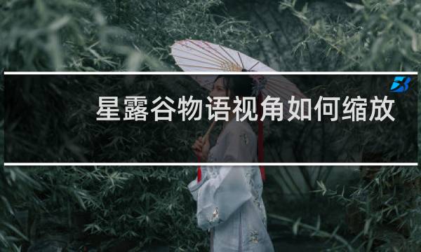 星露谷物语视角如何缩放