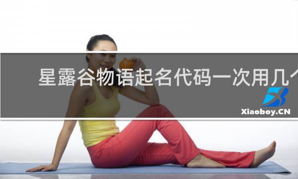 星露谷物语起名代码一次用几个