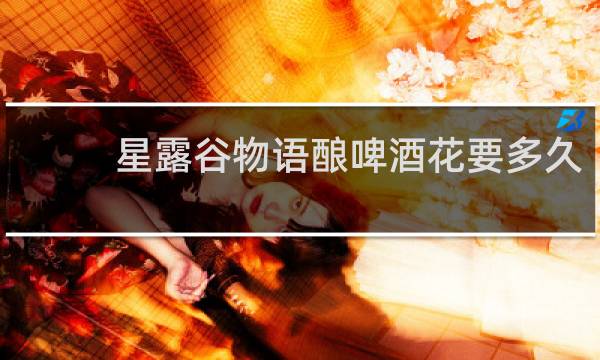 星露谷物语酿啤酒花要多久