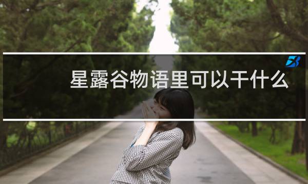 星露谷物语里可以干什么