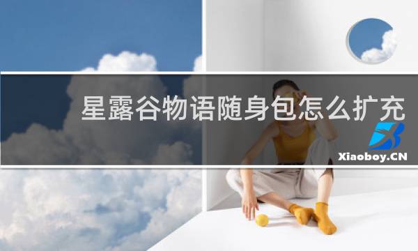 星露谷物语随身包怎么扩充