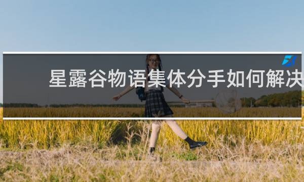 星露谷物语集体分手如何解决