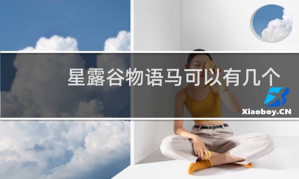 星露谷物语马可以有几个