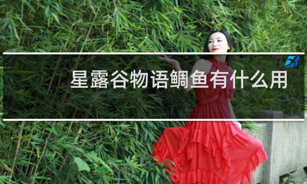 星露谷物语鲷鱼有什么用