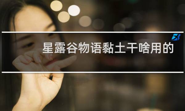 星露谷物语黏土干啥用的