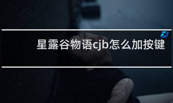 星露谷物语cjb怎么加按键