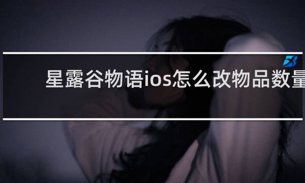 星露谷物语ios怎么改物品数量