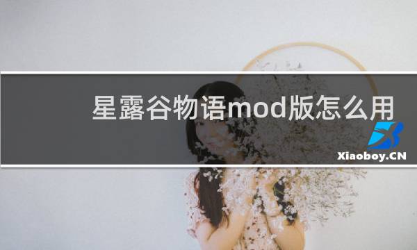 星露谷物语mod版怎么用