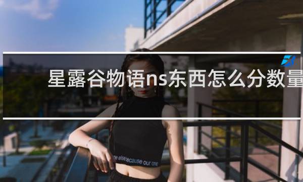 星露谷物语ns东西怎么分数量