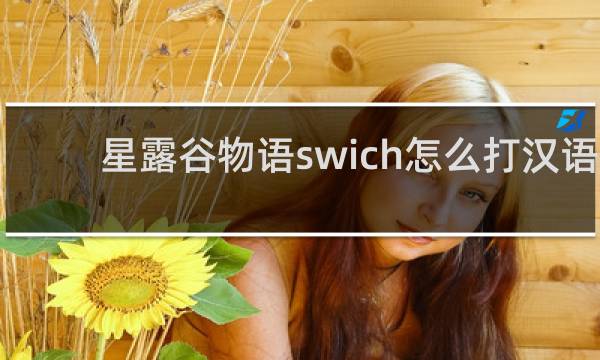 星露谷物语swich怎么打汉语