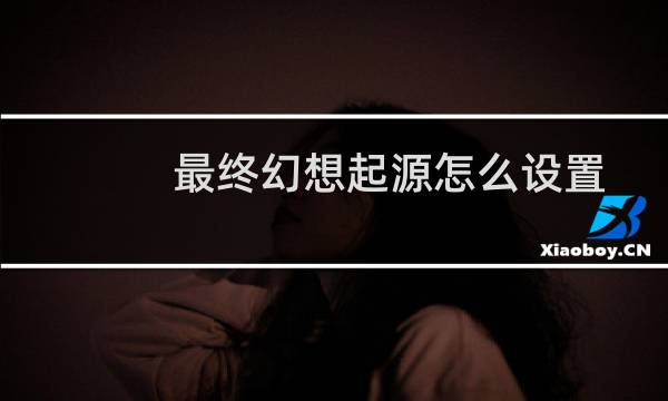 最终幻想起源怎么设置