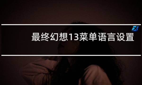 最终幻想13菜单语言设置
