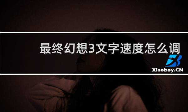 最终幻想3文字速度怎么调