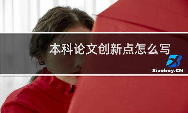 本科论文创新点怎么写