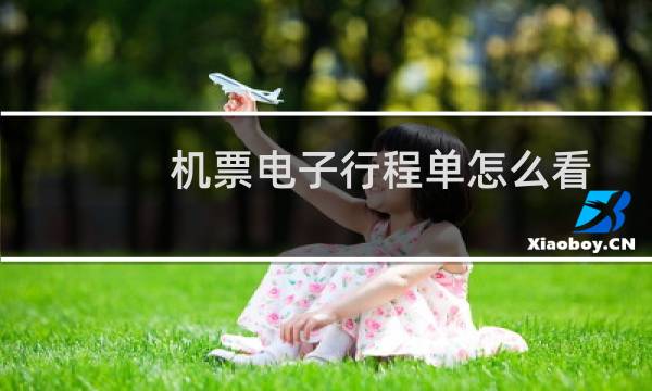 机票电子行程单怎么看