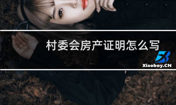 村委会房产证明怎么写