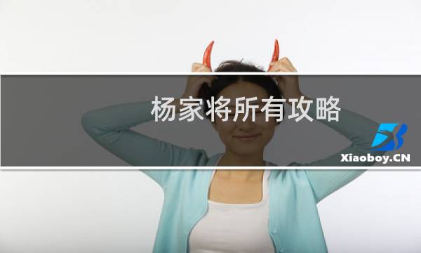 杨家将所有攻略