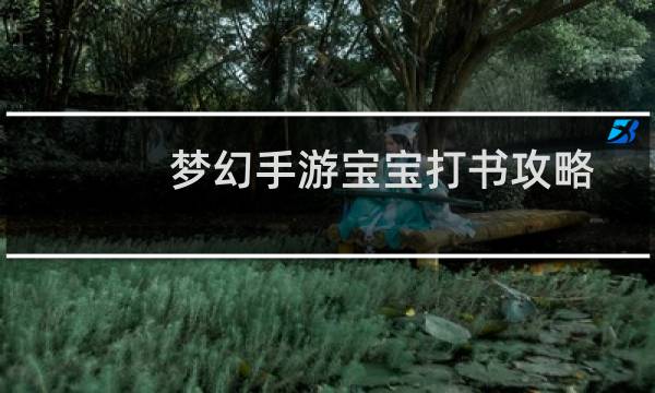梦幻手游宝宝打书攻略
