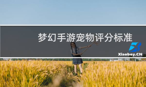 梦幻手游宠物评分标准